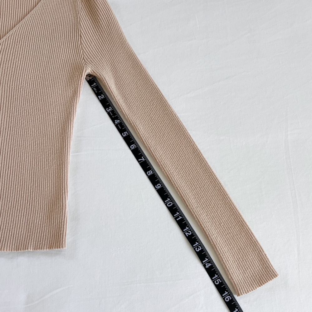 Active USA Ruched Long Sleeve Ribbed Top | Tan | Size S | NWOT - Picture 11 of 11